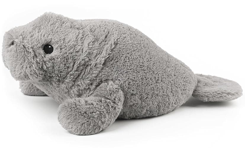 Manatee Stuffed Animals, Microwavable Stuffed Animal Adorable Fluffy Manatee Plush for Warmth Comfort, Heatable Coolable Lavender Scent Toy, Cute Soft Plushie Gift for Kids Adult & Children Boys Girls - Image 1