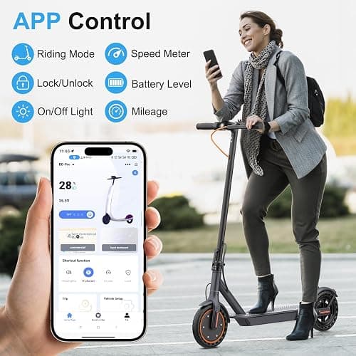 Electric Scooter, Electric Scooter Adult 350W with 25-35KM Range, Max Speed 25KM/H, 8.5" Solid Tire, Double Braking System for Adults and Teens thumbnail 4