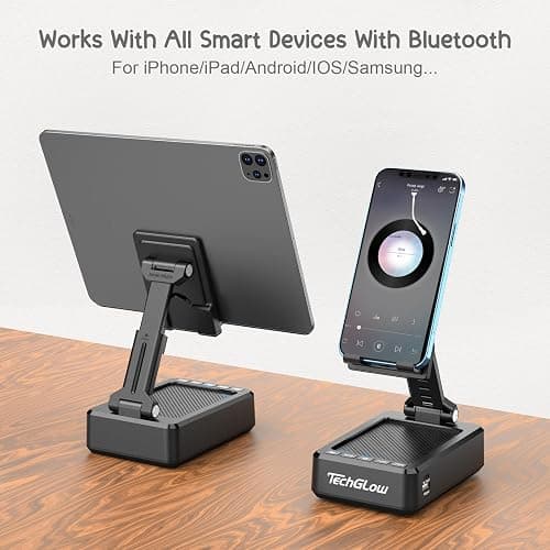 TechGlow Foldable Cellphone Stand with Bluetooth Speaker and Power Bank Birthday Gifts for Men Women Mother Father Boy Girl Teens Cool Tech Gadgets thumbnail 6