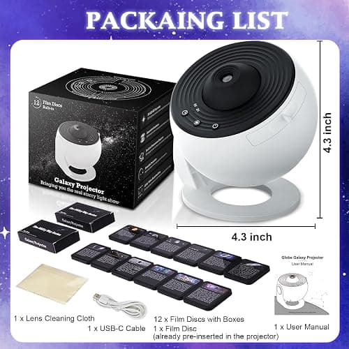 Galaxy Projector, 13 in 1 Planetarium Star Projector Realistic Starry Sky Night Light with Solar System Constellation Moon for Kids Adults Bedroom Ceiling Home Theater Living Room Decor thumbnail 7