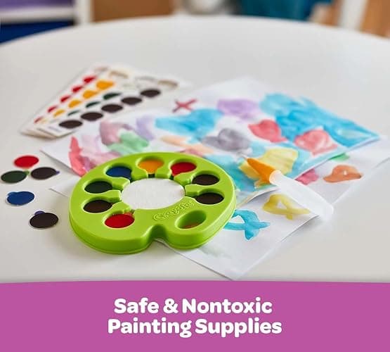 Crayola Watercolor Pop & Paint Palette, Washable Paint Kit, Less Mess Watercolor Paint Set for Kids, Arts & Crafts, Toddler Gifts thumbnail 3