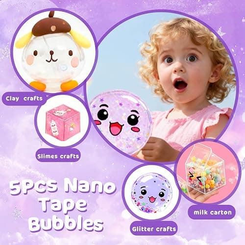 Nano Tape Bubble Kit for Kids, Squishy Maker Making Kit, Birthday for 4 5 6 7 8 9 Year Old Girls Girl Grandkids, Kids Toys for Girls 4-6 6-8 8-10 10-12 thumbnail 5