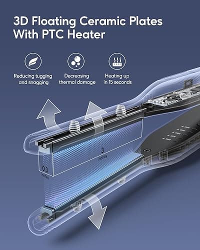 Wavytalk Pencil Flat Iron, 3/10" Small Iron for Short Hair, Pixie Cut and Bangs, Tiny Beard Straightener with Dual Voltage & Adjustable Temp, Mini Hair Edges Heating Up in 15s thumbnail 2