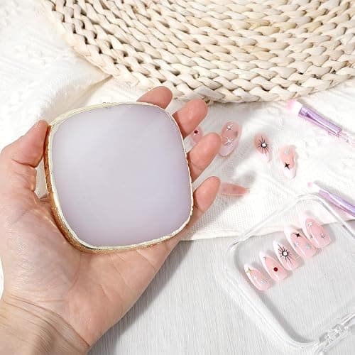 Nail Art Palette, Maniküre Gemalt Palette, Nail Art Make Up Paletten, Nagellack Palette aus Kunstharz, Palette zum Mischen von Nagellackfarben, DIY Displaytafel Kosmetik Mischwerkzeuge(Weiß) thumbnail 6