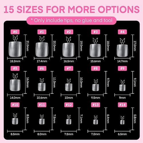 UNA GELLA Square Toe Nail Tips 216Pcs 15Sizes Full Cover Long Wider Toe Nail Tips Soft Gel Pre-etched Double Matte Fake Toe Nails Press Ons For Big Toe Nail Extensions Home DIY Nail Salon Soak Off thumbnail 7