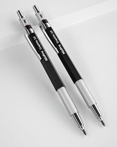 Nicpro 2mm Metal Mechanical Pencil Set with Case, 2PCS | Lead Pencil Holder 2.0 mm+120PCS Lead Refills (4H 2H HB 2B 4B Color), 2mm Pencils for Drafting Writing Drawing Sketching thumbnail 3