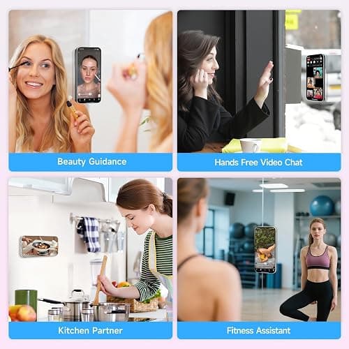 QxbBox Silicone Suction Cup Phone Case Mount Double Sided, Hands-Free Strong Grip Holder for Selfies and Videos,Silicon Sticky Phone Grip with Higher Suction Power for Cell Phone Light Pink thumbnail 8