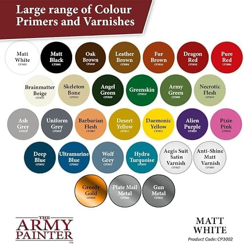 The Army Painter, Colour Primer Matt White, 400 ml acrylic spray | Spray Paint Basecoat for Miniature Model Undercoat Priming, Plastic Wargames, DnD & Warhammer thumbnail 7