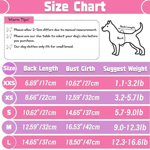 4 Pieces Chihuahua Clothes Dog Clothes for Small Dogs Girl Puppy Shirts for Yorkie Soft Cute Pattern Dog Shirt Pet Cat Clothing Pink (XX-Small) thumbnail 6