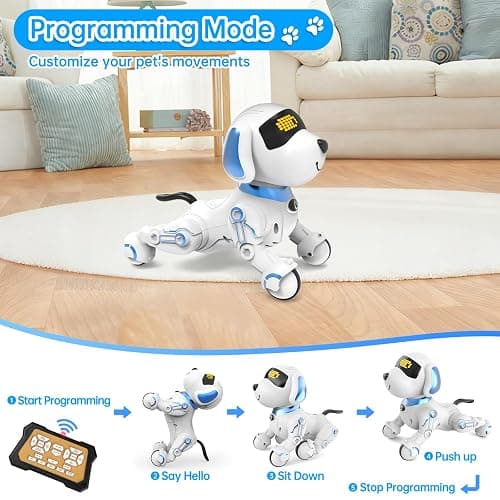 Dwi Dowellin Robot Dog for Kids 8-12,Remote Control Smart Robotic Dogs Pet Puppy Robotic Toy,Interactive Touch Walking Talking Toys for Boys Girls Christmas Birthday Gifts thumbnail 2