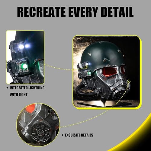 Ranger Helmet NCR Armor Helmet Cosplay Deluxe Full Head Resin Mask Mask | for Halloween Costume Collectible Prop thumbnail 3