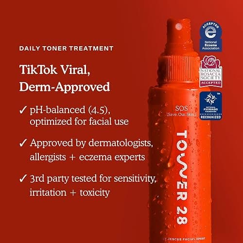 Tower 28 Jumbo SOS Daily Rescue Facial Spray - Hypochlorous Acid Spray to Help Reduce Redness, Calm Irritation + Alleviate Flare-Ups - Soothing + Purifying Face Toner - Everyday Skin Care Mist (16 oz) thumbnail 3