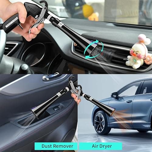 GOCCIDA Tornado Dry Cleaning Gun with Brass Adjustable Air Flow Nozzle,Air Blower Gun Quickly Blasts Dirt and Dust from Surface Works with Air Compressor Black thumbnail 7