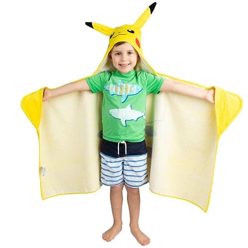 Pokemon Pikachu Bath and Beach Soft Cotton Terry Hooded Towel Wrap, 24" x 50", (Officially Licensed Product) by Franco thumbnail 3