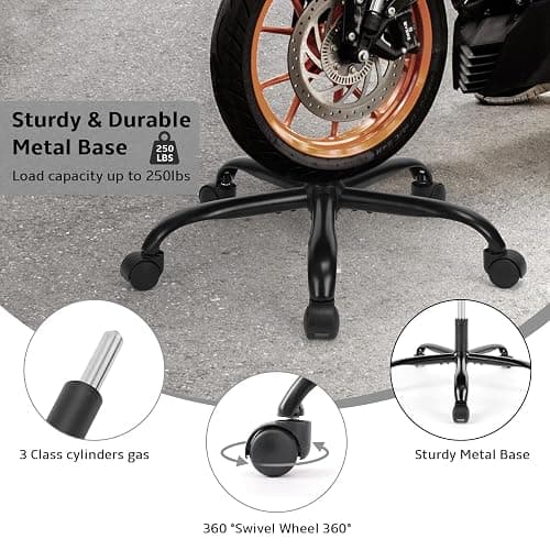 NEWBULIG Armless Small Office Desk Chair with Low Back Lumbar Support, PU Leather Computer Vanity Chair with 360° Swivel Rolling Wheels, Height Adjustable Task Chair for Small Space, Beige thumbnail 6