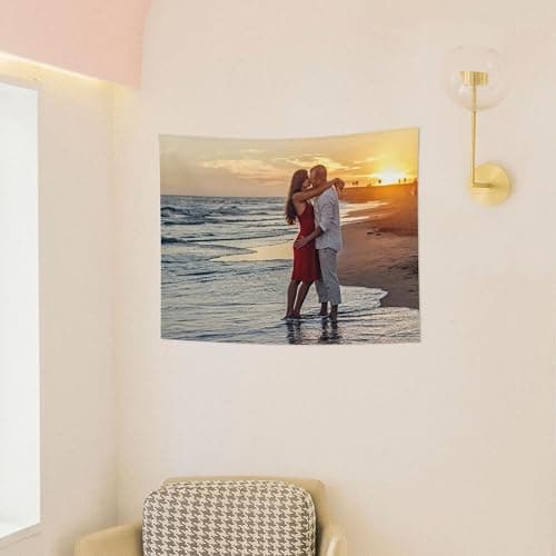 Hwyuqiya Custom Backdrop, Personalised Photo Wall Tapestry, Wedding & Memorial Gift (Landscape, 29 X 37 inch (73 x 95cm)) thumbnail 3