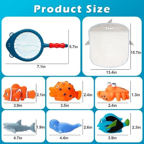 No Hole Mold Free Baby Bath Toys for Kids Ages 1-3, Water Toys for 6-12 Months Infants with Storage Bag, Baby Shark Toys for Pool, Bathtub, Beach, Shower, Tub,Ideal Gifts for Kids Boys and Girls thumbnail 3