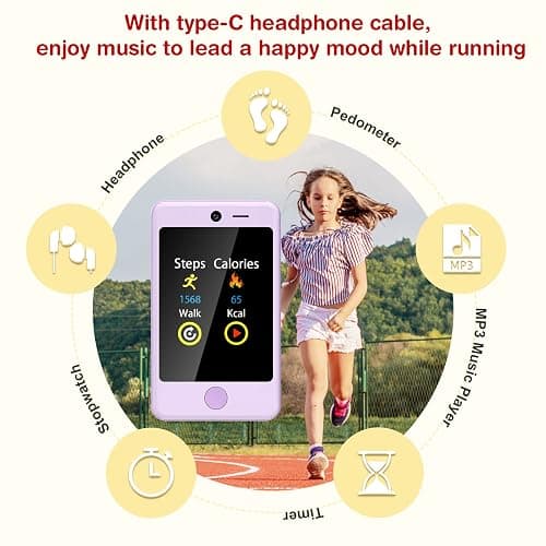 PTHTECHUS Telephone Portable pour Enfant, Smartphone pour Enfant Jouets ELECTRONIQUES EDUCATIFS 02 thumbnail 5