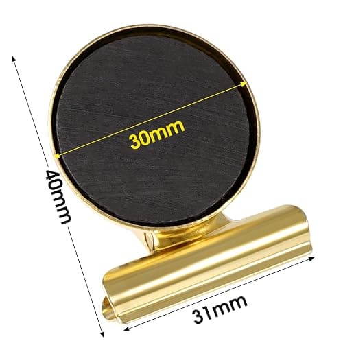 VNDUEEY 20 Pack Fridge Magnets Refrigerator Magnets, Magnetic Clips for Whiteboard, Clip with Magnet for Locker, Magnetic Paper Clip Dispenser Holder for Desk,Home, School, Office (Gold) - Gold - 20 Pack thumbnail 3