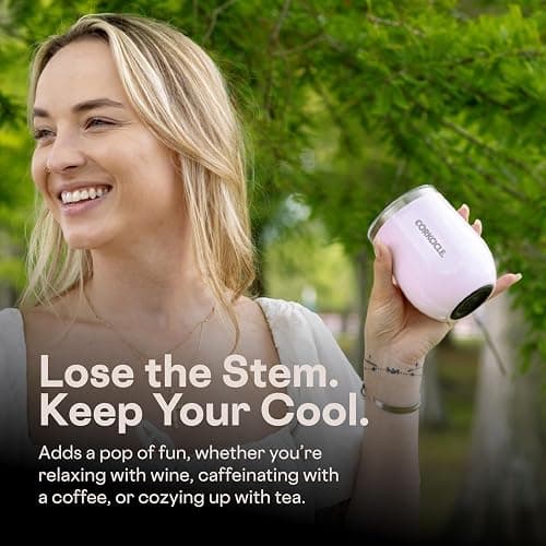 Corkcicle Stemless Flute - Chill Drinks for 9 Hours - Summer Drinkware Gift - 7 oz - Dragonfly thumbnail 6