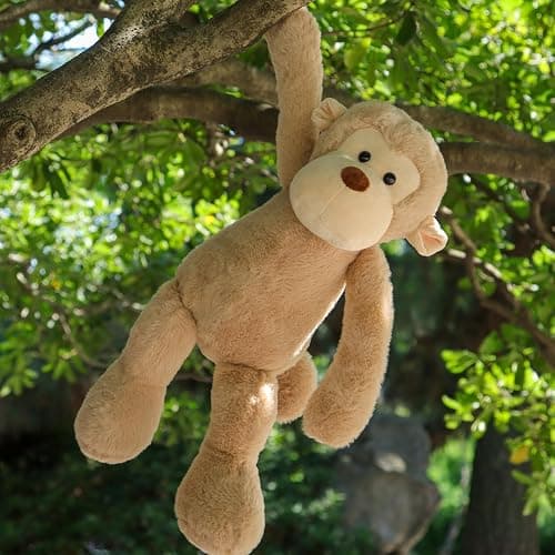 Apricot Lamb Toys Plush Light Brown Monkey Stuffed Animal Soft Cuddly Perfect for Child （Light Brown Monkey,9 Inches） thumbnail 5