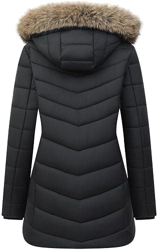 Pufflady Women's Long Winter Puffer Coat Thicken Fleece Lined Down Jacket | Windproof Parka Waterproof Puffer Outerwear with Removable Hood thumbnail 3