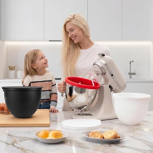 GuanQiao Silicone Bowl Liners for 5 Qt KitchenAid Mixers, 3 Liners with Lid thumbnail 2