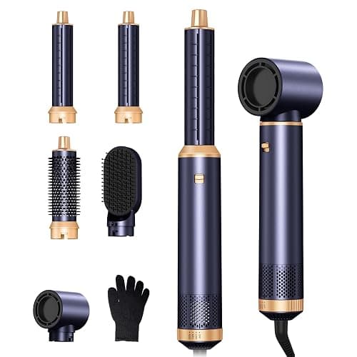 5 in 1 Hairstyler, Airstyler Pro 1000w, 60000RPM Föhnbürste Haarstyler, Lockenstab mit Luft Links/Rechts Air Curler, Negative Ionen Pflege,Sie dem Haar Volumen, Locken und Föhnen Sie Haar - Image 1
