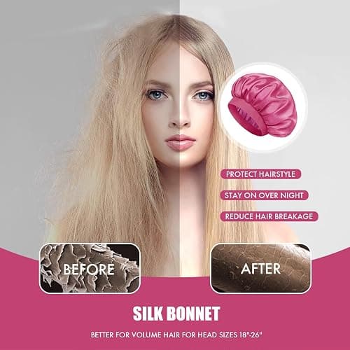 Doitory Satin Silk Bonnet for Sleeping, Double Layer Silk Sleep Cap for Men & Women, Soft Satin Lined Bonnet for Curly Hair thumbnail 5