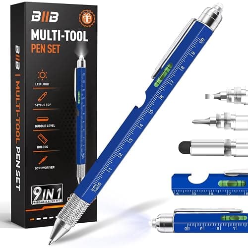 BIIB Easter Gifts for Men 9 in 1 Multitool Pen, Mens Easter Basket Stuffers, Mens Gifts for Dad Him Husband Boyfriend, Dad Gifts from Daughter, Gifts for Men Who Have Everything, Cool Tools - Image 1