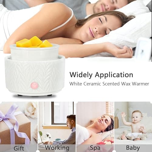 EQUSUPRO Wax Melt Warmer for Scented Wax Melts 3-in-1 Electric Ceramic Candle Wax Warmer Burner Fragrance Wax Melter for Home Office Bedroom Gift & Decor (Leaf) thumbnail 7