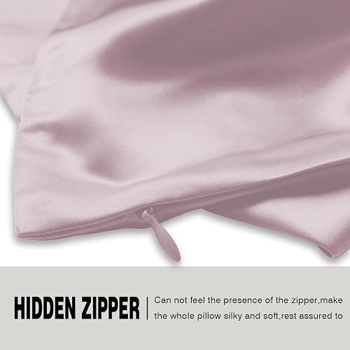 Silk Pillow Cases 2 Pack Soft Breathable and Sliky Standard Size Pillow Cases Set of 2,Natural Mulberry Satin Silk Pillowcase with Hidden Zipper for Hair and Skin (Lavender,20"X 26",2pcs) thumbnail 4