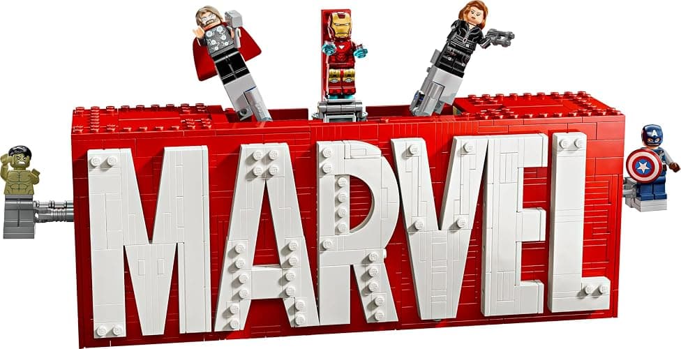 LEGO 76313 Marvel Logo & Minifigure, Toy, Birthday Gift, Blocks, Boys, Girls, Children, 12, 13, 14 Years, Elementary School Students, Marvel, Toy thumbnail 4