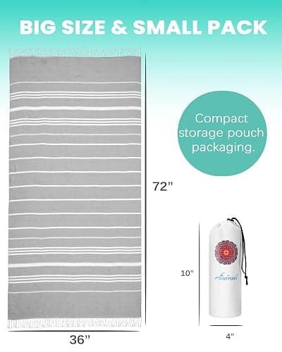 Turkish Beach Towels Quick Dry Sand Free Soft Absorbent Extra Large Xl Big Blanket Adult Oversized Bath Pool Swim Towel Lightweight Thin Fast Drying Compact No Sand Packable Vacation Essentials thumbnail 2