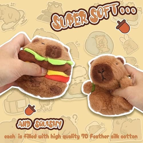 CHDBLOCK 2 Pcs Capybara Plush Keychain Toy, Capybara Stuffed Animals, 7.3 Inch Capybara Plush Toy, Capybara Pendant for Backpack Birthday Gift thumbnail 3