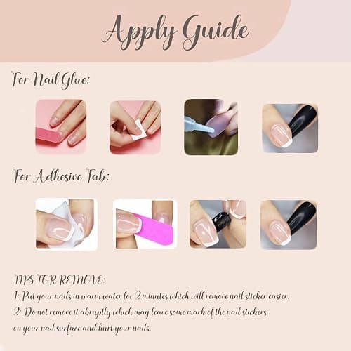 BABALAL Square Press-on Nails - Long Fake Nails with French Tip, Glue-on with 3D Water Wave Designs, Squoval Tips - 24pcs Set of Brown Chrome Acrylic False Nails Y2k Style for Women and Girls thumbnail 7