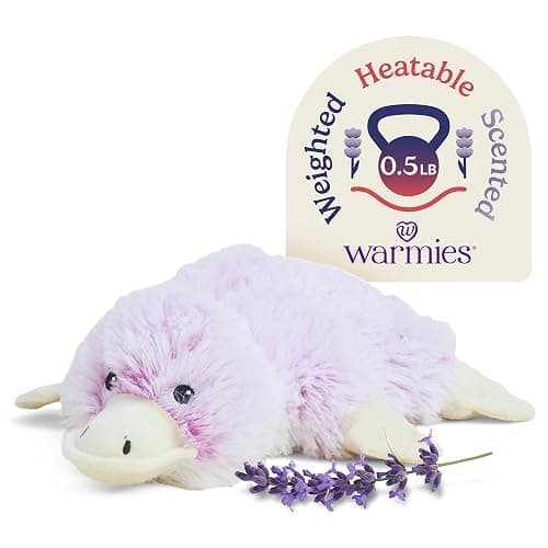 warmies Junior Heatable & Weighted Stuffed Animal, Platypus, Medium | Soothing Warmth Up to 2 Hrs, Freeze 2-3 Hrs, Microwave 90 Sec, Weighted Grain Fill, Weighted Stuffed Animals - Image 1