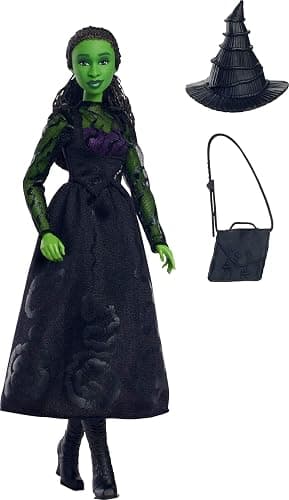 Mattel Universal Wicked Elphaba Fashion Doll & Accessories with Green Skin, Braided Black Hair, Posability & Removable Ballroom Look thumbnail 5