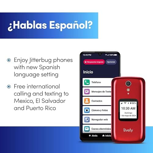 LIVELY Jitterbug Flip Cell Phone for Seniors, Flip2, Red | Simple Flip Phone for Seniors with No SIM Needed, Requires an Activated Phone Plan, Not Compatible with Other Carriers thumbnail 8