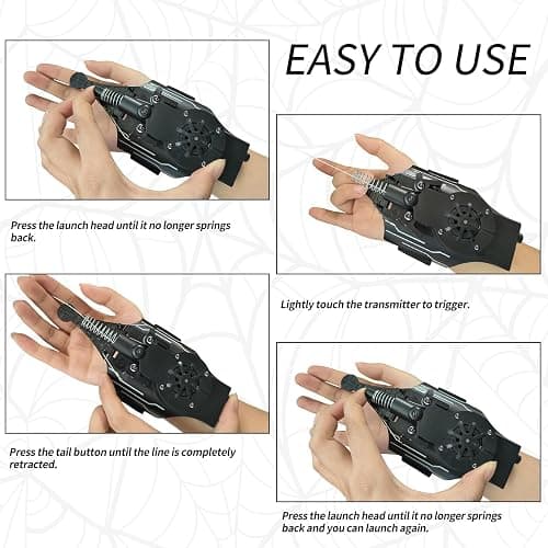 HNCSFW Spider Silk Launcher for Kids,Web Shooters- USB Type c Charging, Launch Distance 8ft - Can Grab Small Objects-Variety of Play Modes thumbnail 9