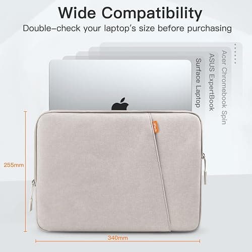 JETech Laptop Sleeve for 13-14Inch MacBook Air/Pro (M5/M4/M3/M2/M1) 2020-2025, 13-13.6 Inch Notebook, Waterproof Shock Resistant Bag Case with Accessory Pocket (Starlight) thumbnail 2