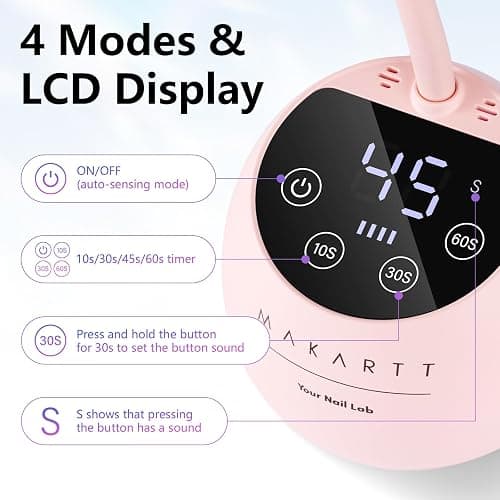 Makartt UV LED Nail Lamp - Gooseneck UV Light for Gel Nails Cherie Cordless USB 39mW/cm² Gel Lamp with 4 Times & Auto Sensor Professional Fast Flash Curing Polish Nail Art thumbnail 7