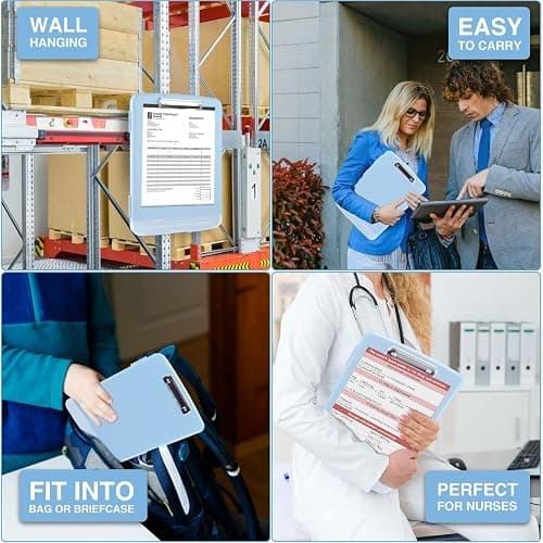 Sooez Clipboards with Storage, High Capacity Clip Boards 8.5x11 with Storage, Heavy Duty Nursing Clipboard Folder, Plastic Clipboard with Pen Holder for Women Teachers Work, School & Office Supplies thumbnail 7