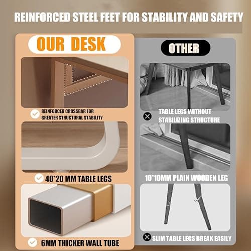 XUEGW Modern Computer Desk Simple Style Study Table for Home Office, Wooden Writing Desks PC Table for Bedroom,80 * 50cm thumbnail 7