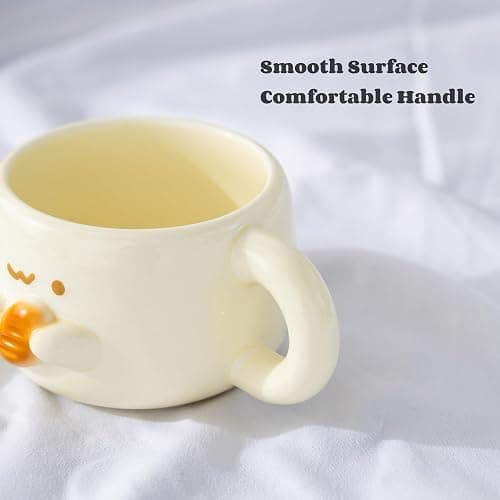 Tmtior Creative Kawaii Anime Ceramic Coffee Mugs,10 oz Hand-made Tea Cups, Cute Gifts For Women Men Kids (Bread) thumbnail 6