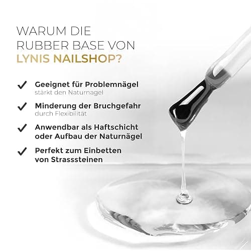 Rubber Base Gel Perfect Flex 10ml, Flexibles Aufbaugel für optimale Haftung, LED/UV Grundiergel & Base Coat, Selbstglättend, splitterfrei & stoßfest, Für Gelmodellage & Problemnägel, Lynis Nailshop.de thumbnail 2