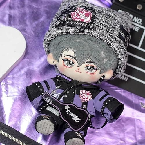 niannyyhouse 20cm Plush Doll Clothes Hat Jacket Pants Tie Shoes Accessories Purple Outfit 8in Plush Toy Dress Up thumbnail 2