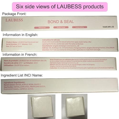 LAUBESS Lash Bond and Seal Eyelash Glue 10ml DIY at Home Long Lasting 72H+ Waterproof Black thumbnail 6