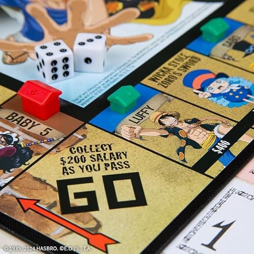 Monopoly: One Piece Edition Board Game | Buy, Sell, Trade with Popular Characters from the Manga & Anime Series | Featuring 9 Miniature Tokens | Officially Licensed Merchandise and Collectible thumbnail 4