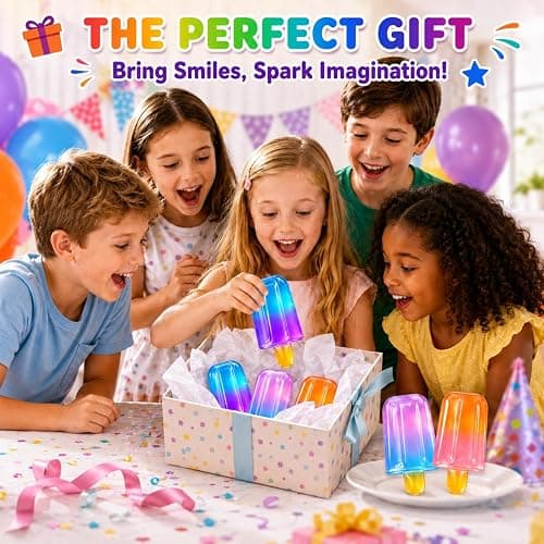 Popsicle Sugar Squishy Sensory Toys for Kids Adults, Ice Cream Squeeze Toys for Stress Relief, Soft Squishies Party Favors Goodie Bag Fillers, Cute Squishy Toys Like Dumpling Squishy Mystery Box Fun thumbnail 7